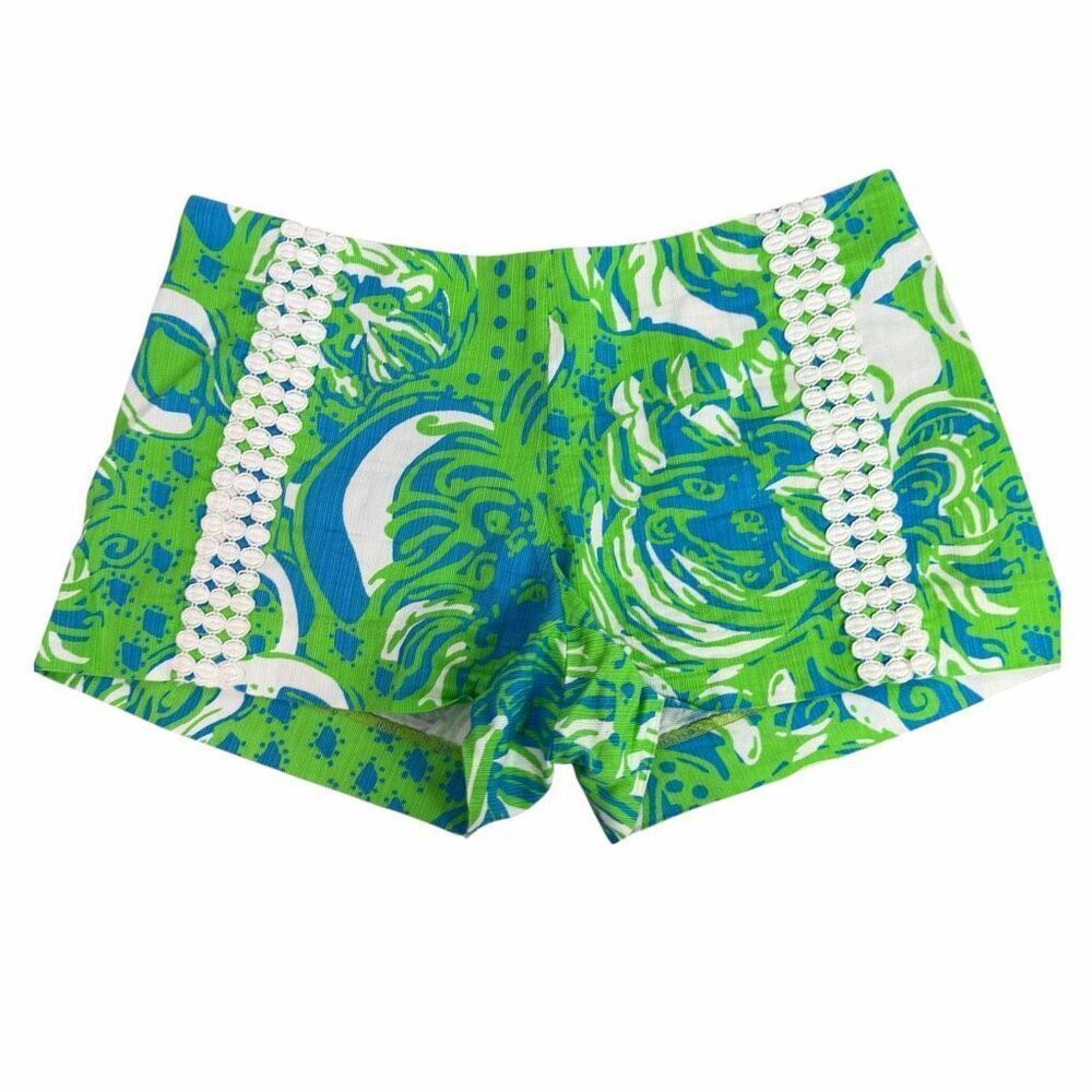 Lilly Pulitzer size 6 Liza Shorts Green Blue